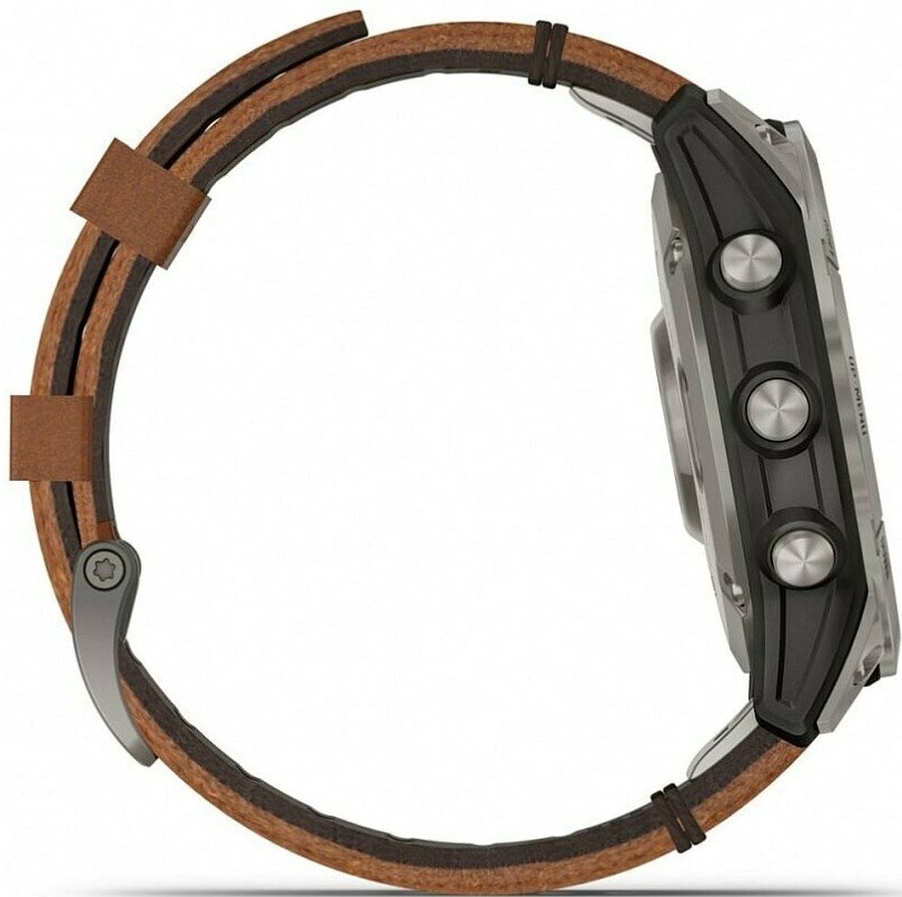 Смарт-часы Garmin Fenix 7 Pro Sapphire Solar, 47 мм, Коричневый кожаный ремешок детальное изображение - 4