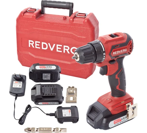 Аккумуляторная дрель-шуруповерт REDVERG RD-S18MBL/U 6679856, 20 В, 42 Нм, 2 А·ч детальное изображение - 7