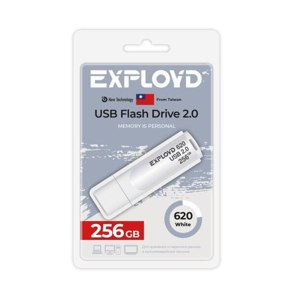 USB Flash накопитель Exployd 620 256 ГБ, белый детальное изображение - 1