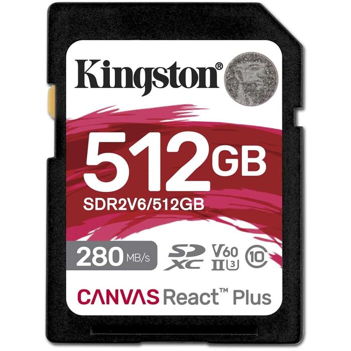 Карта памяти Kingston Canvas React Plus SD (SDR2V6/512GB), 512 Гб №1