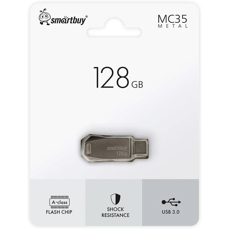 USB Flash накопитель SmartBuy MC35 (SB128 ГБMC35) 128 ГБ, серебряный детальное изображение - 2