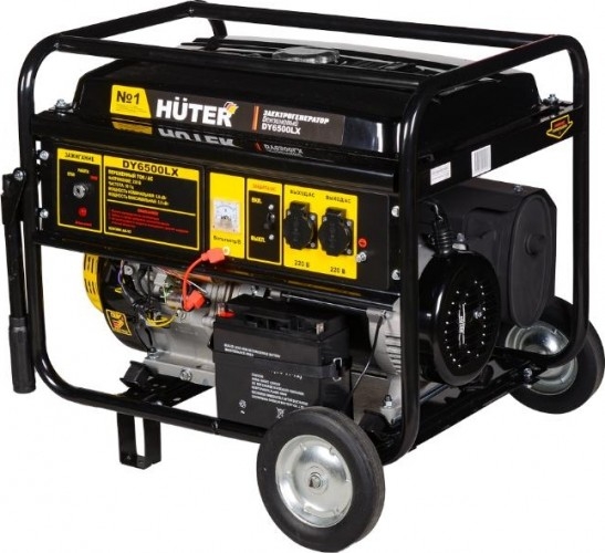 Генератор бензиновый HUTER DY6500LX с колесами 64/1/15, 5 кВт, Черный детальное изображение - 1