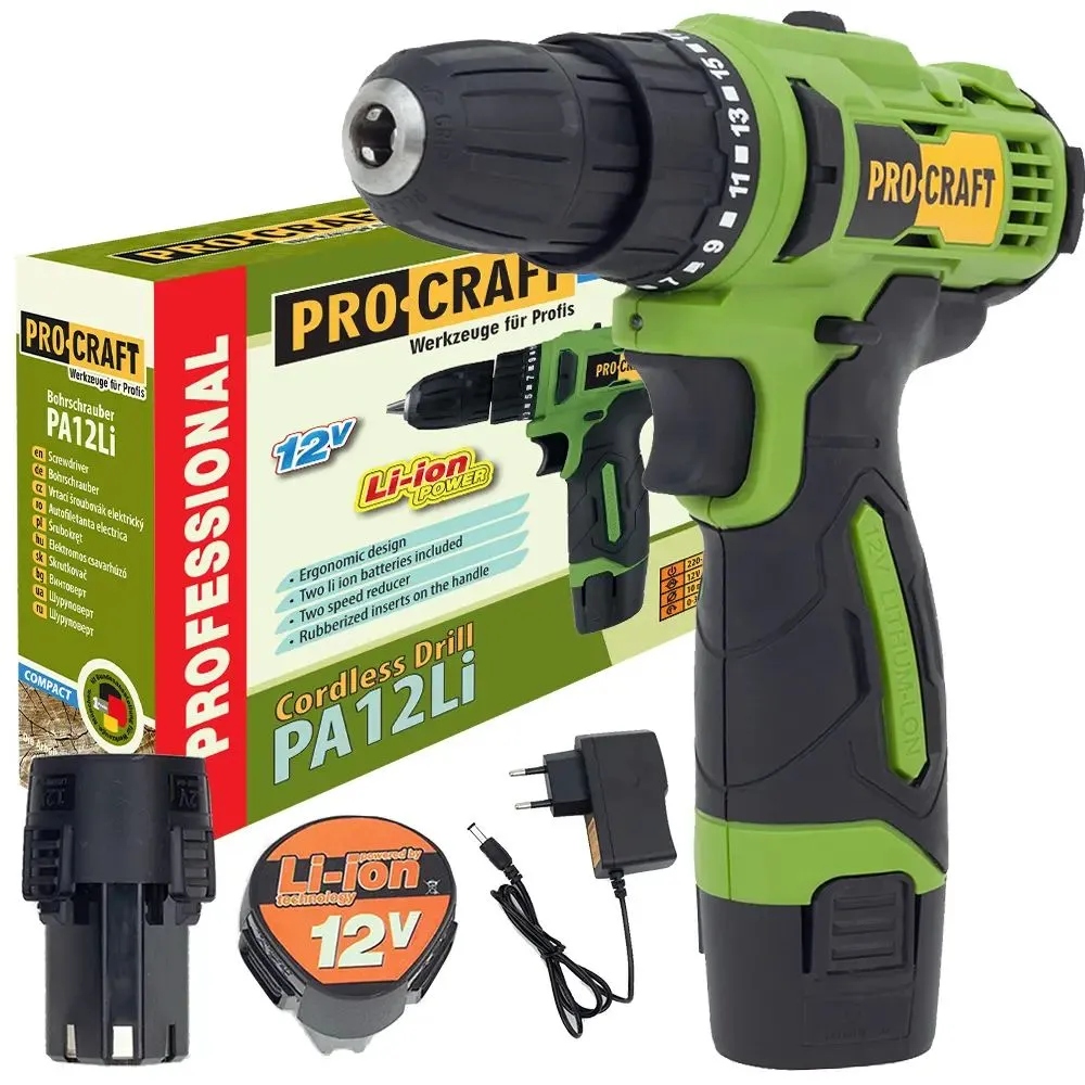 Аккумуляторная дрель-шуруповерт PROCRAFT Universal PA-12Li COMPACT, 12 В, 20 Нм, 1.5 А·ч детальное изображение - 4