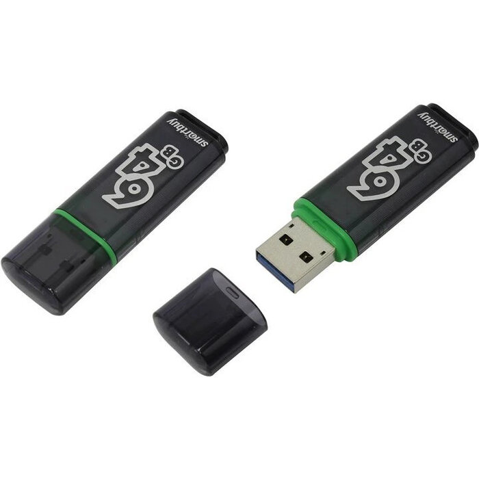 USB Flash накопитель SmartBuy Glossy Dark (SB64 ГБGS-DG) 64 ГБ, черный №1