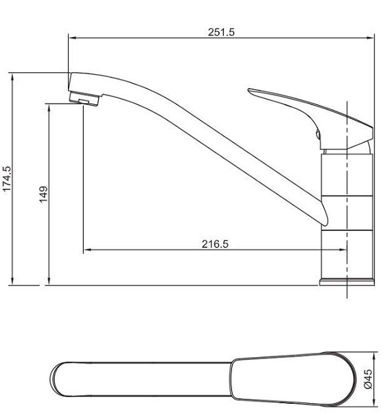 Смеситель AQUANET Atletic AF310-40C  детальное изображение - 2