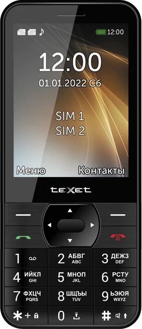 Кнопочный телефон Texet TM-423, черный детальное изображение - 3
