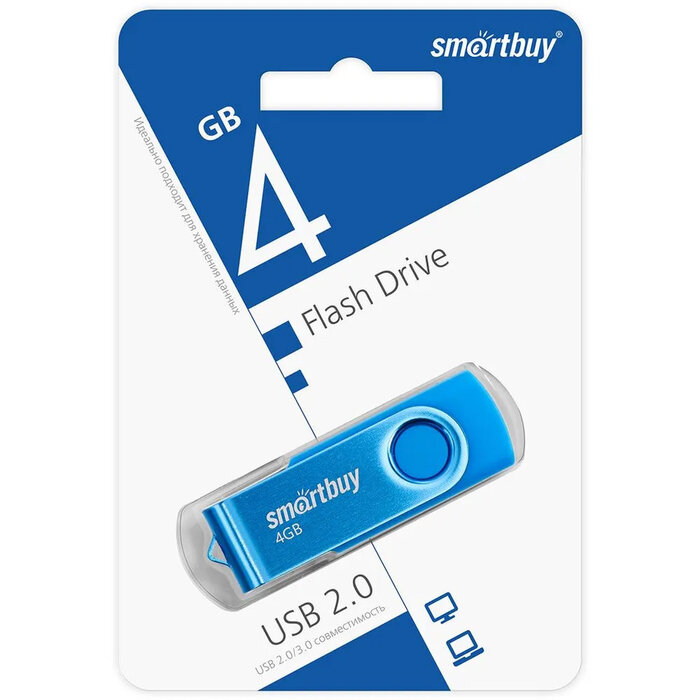 USB Flash накопитель SmartBuy Twist (SB004 ГБ2TWB) 4 ГБ, синий №4