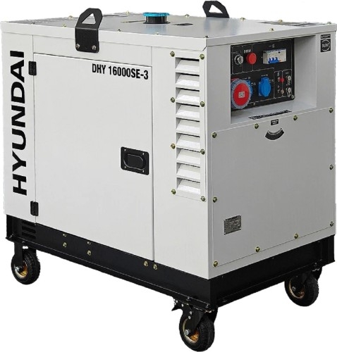 Генератор дизельный с воздушным охлаждением HYUNDAI DHY 16000SE-3, в кожухе, 12 кВт, Белый детальное изображение - 1