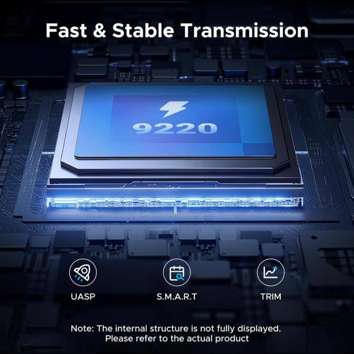 Внешний корпус для SSD M.2 UGREEN NVMe/SATA SSD Enclosure 20 Гбит/с (CM767), Темно-серый №5