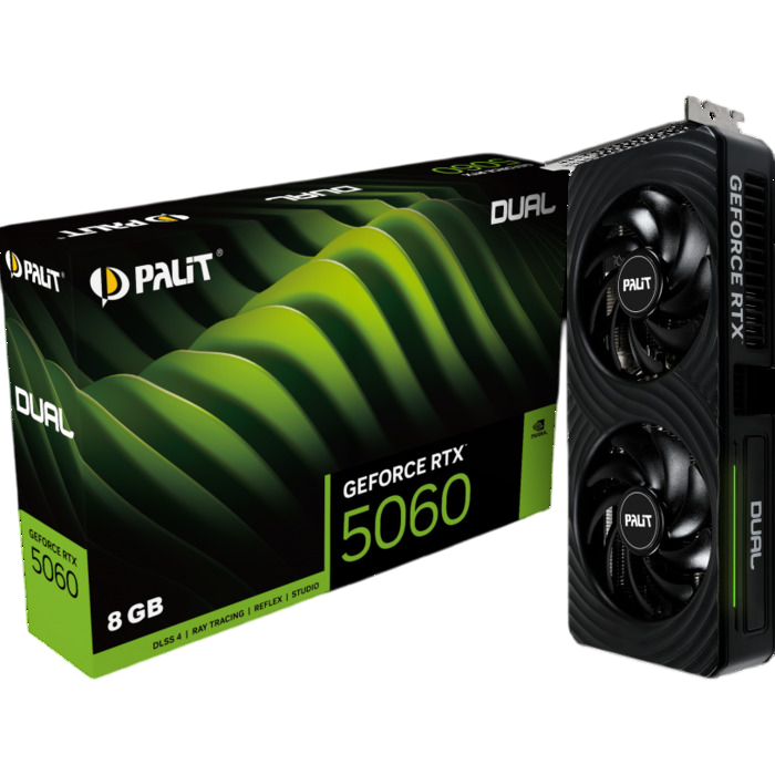 Видеокарта Palit NVIDIA GeForce RTX 5060 Dual, NE75060S19P1-GB2063D, 8 ГБ, Черный детальное изображение - 10