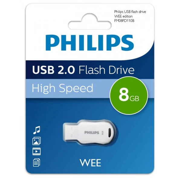 USB Flash накопитель Philips WEE 2.0 (FM08FD110B) 8 ГБ, белый детальное изображение - 1
