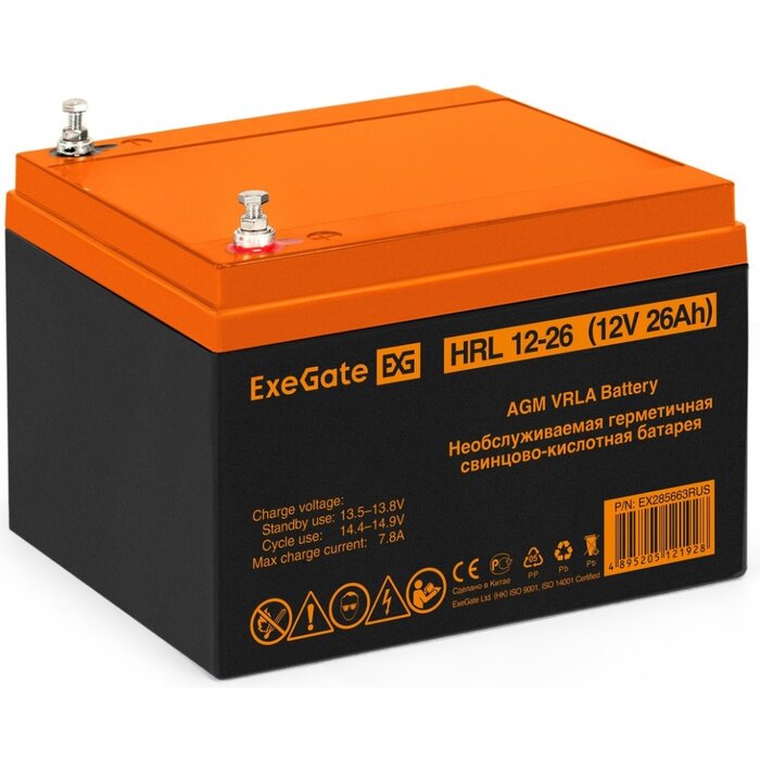 ИБП ExeGate FineSine SX-2500.LCD.AVR.2SH + 2x HRL 12-26 (26Ач) + батарея №7