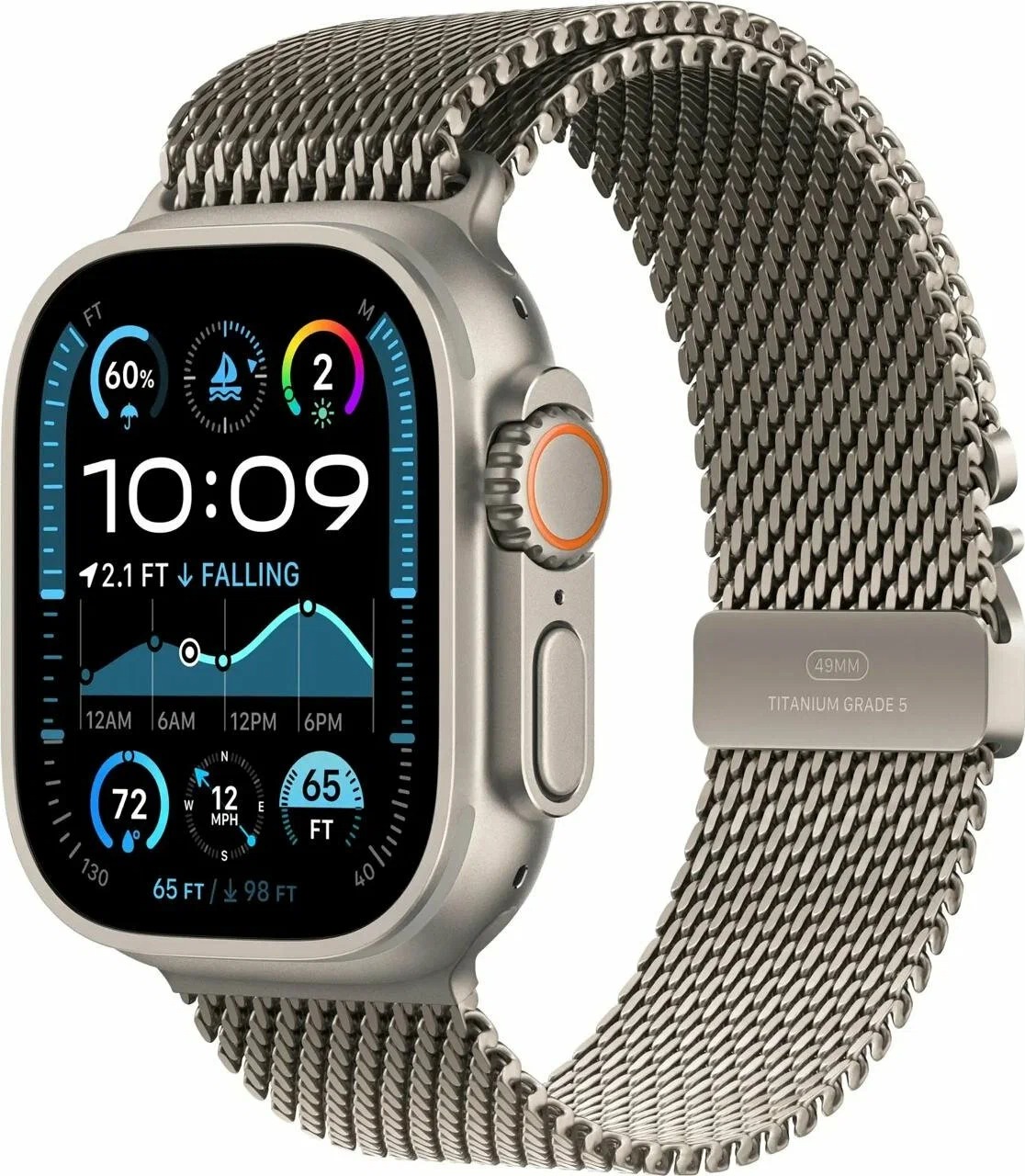 Умные часы Apple Watch Ultra 2 49 мм Natural Titanium Case with Natural Titanium Milanese Loop Large детальное изображение - 1