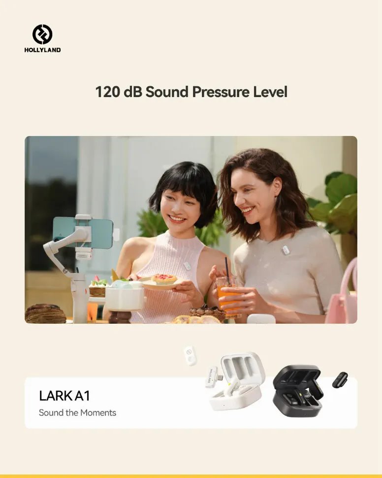 Радиосистема Hollyland Lark A1 Combo, Белый детальное изображение - 2