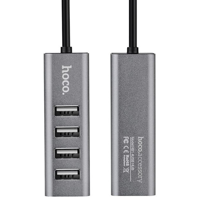 USB-концентратор HOCO HB1, Серый детальное изображение - 3