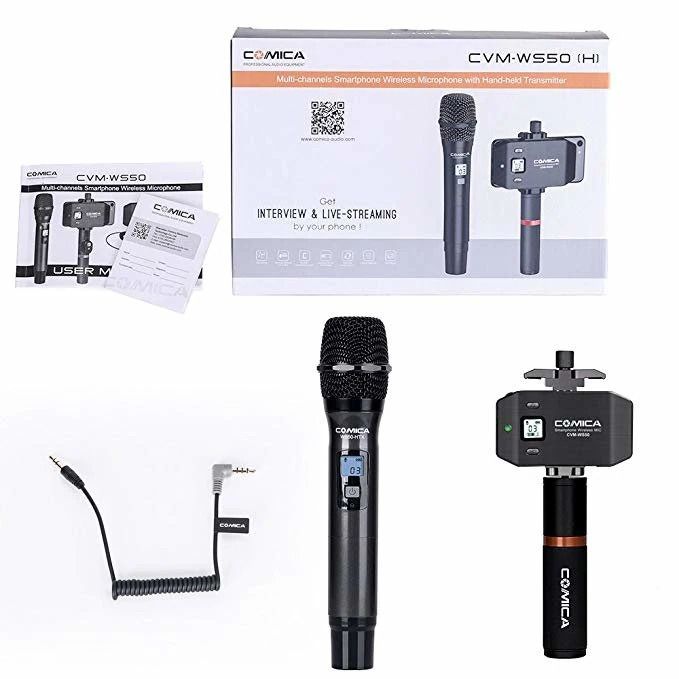 Радиосистема CoMica UHF CVM-WS50 H для смартфона, Черный детальное изображение - 12