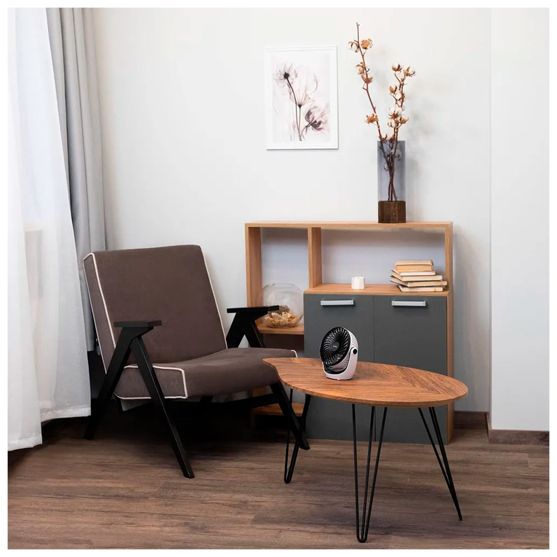 Вентилятор настольный Timberk T-DF421, 5 Вт, Белый/Черный детальное изображение - 2