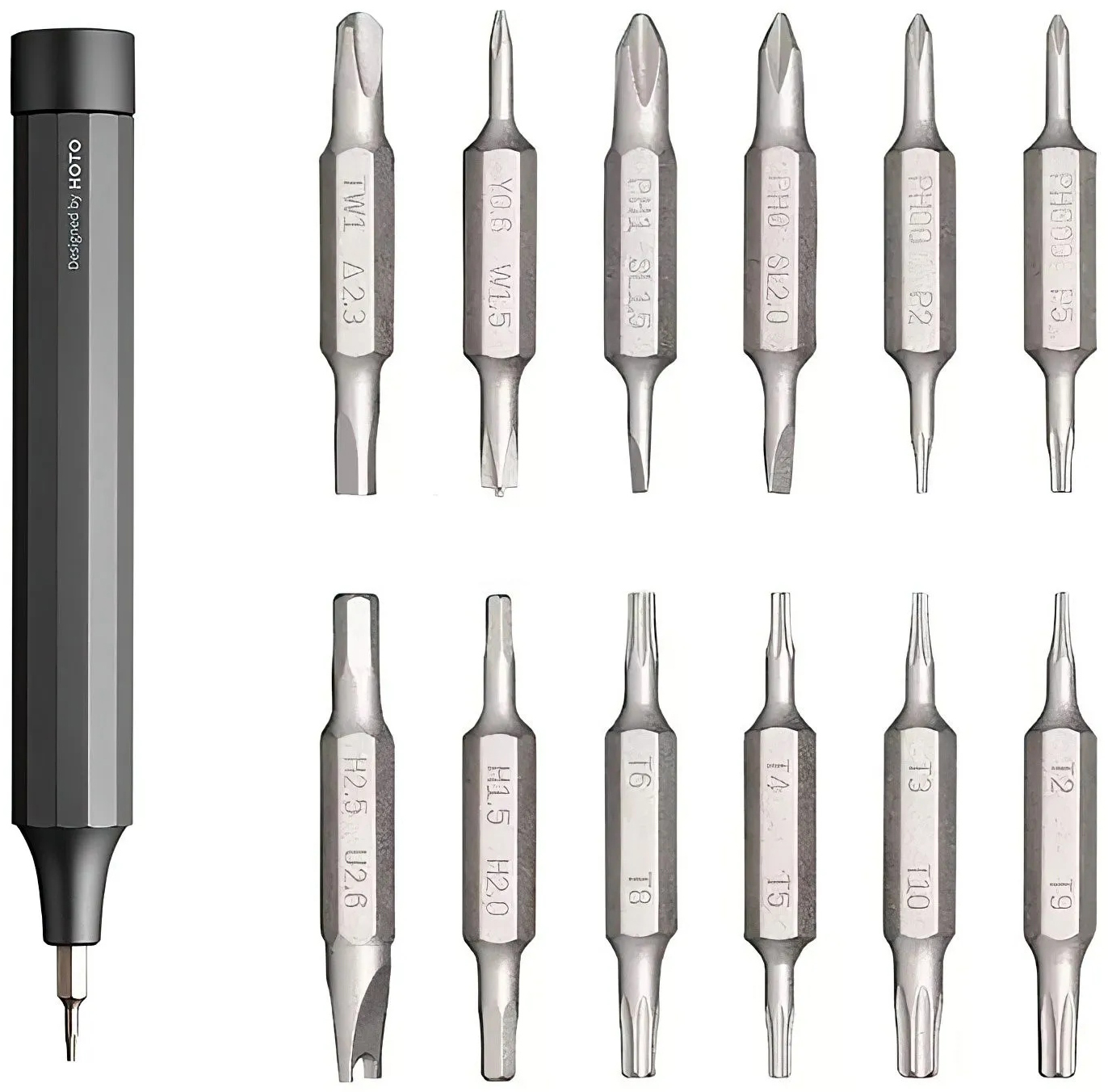 Отвертка прецизионная с набором бит HOTO 24-in-1 Precision Screwdriver QWLSD004, Серый детальное изображение - 3