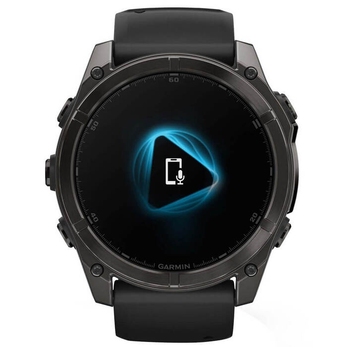 Смарт-часы Garmin Fenix 8 AMOLED Sapphire, 51 мм, угольно-серый DLC, пепельно-черный силиконовый ремешок №6