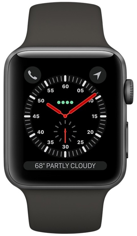 Смарт-часы Apple Watch 3 Aluminum, 38 мм, Серый космос, Sport Band детальное изображение - 2
