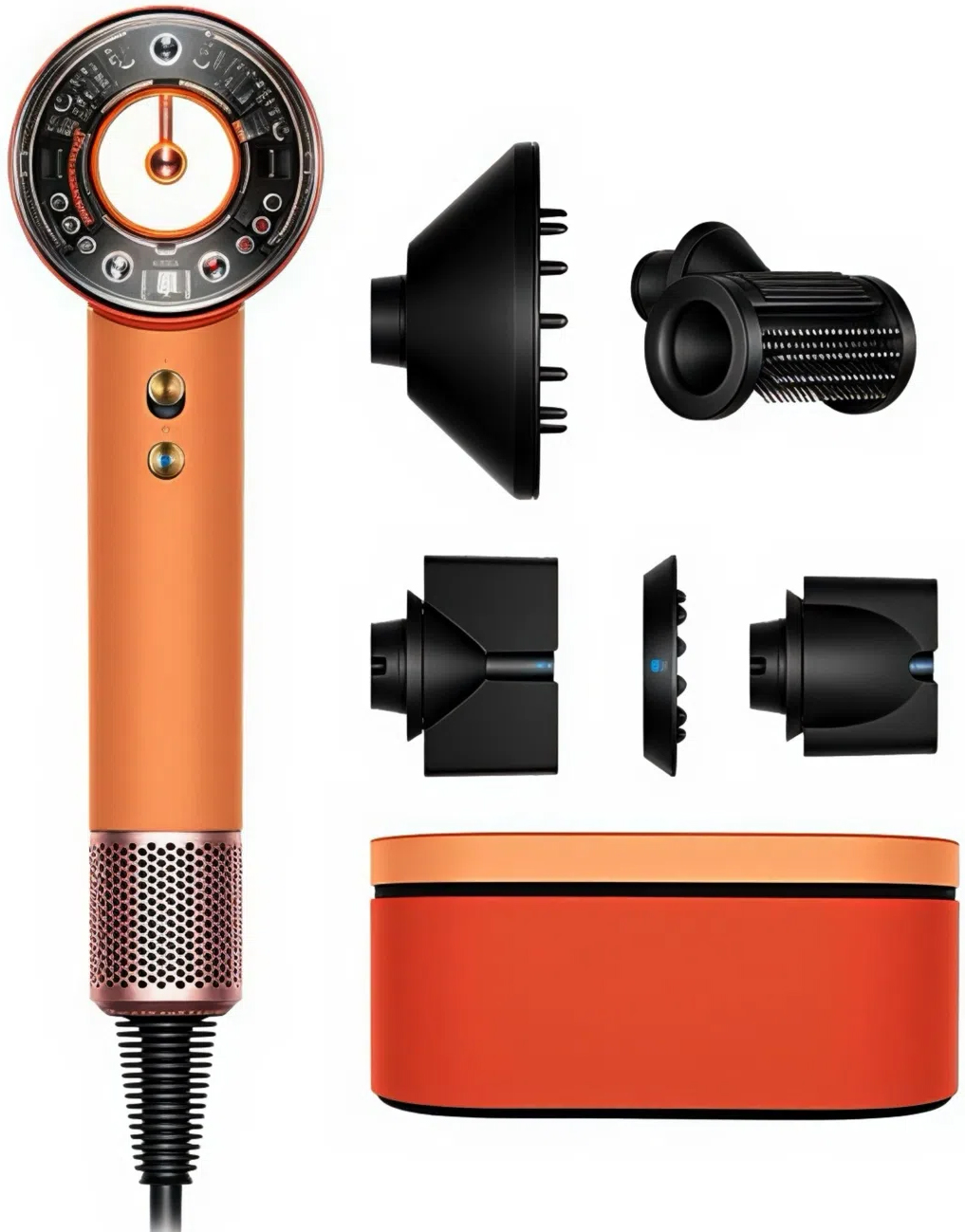 Фен Dyson Supersonic Nural HD16 с кейсом, Красный вельвет/Золото детальное изображение - 5