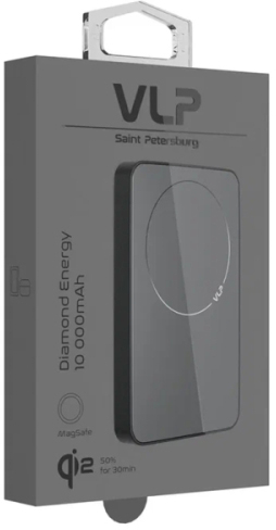 Внешний аккумулятор VLP Diamond Energy MagSafe Qi2, 10000 мАч, Черный детальное изображение - 3