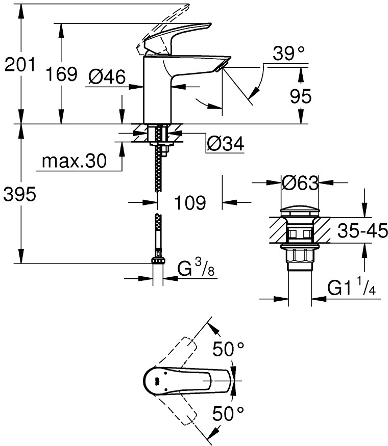 Смеситель Grohe Eurosmart 23922003 детальное изображение - 5