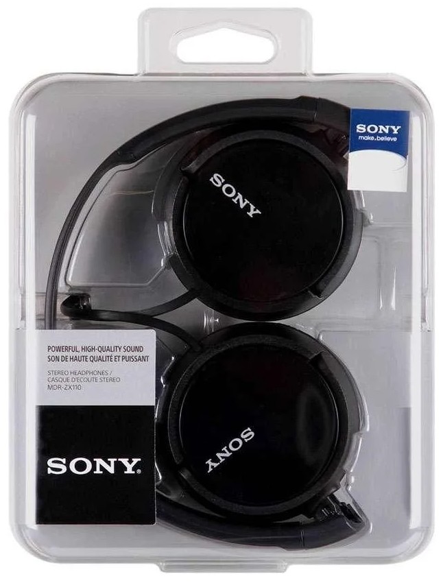 Проводные наушники Sony MDR-ZX110, Черный детальное изображение - 8