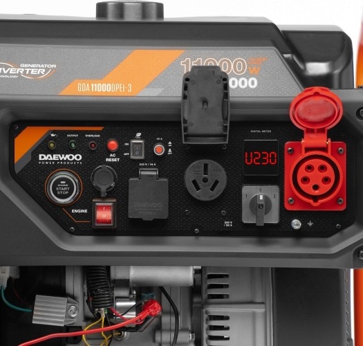Генератор бензиновый DAEWOO GDA 11000DPEi-3 DUAL POWER, 10 кВт, Оранжевый детальное изображение - 8