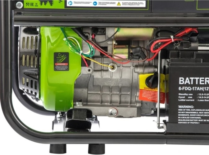 Генератор бензиновый СИБРТЕХ БС-6500Э 94548, 5 кВт, Зеленый детальное изображение - 19