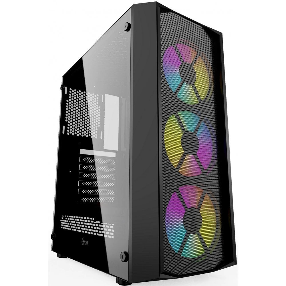 Корпус Powercase Rhombus X3 Mesh LED, Черный детальное изображение - 1