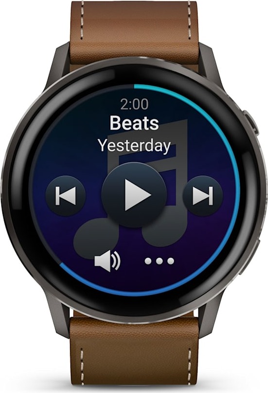Смарт-часы Garmin Venu 4 45 мм, Темно-серый с коричневым кожаным ремешком детальное изображение - 6