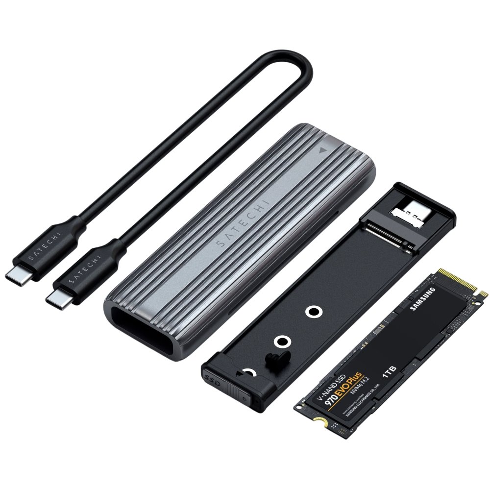 Внешний корпус для SSD M.2 Satechi USB-C NVMe and SATA SSD Enclosure ST-UCNSEM, Серебряный детальное изображение - 1