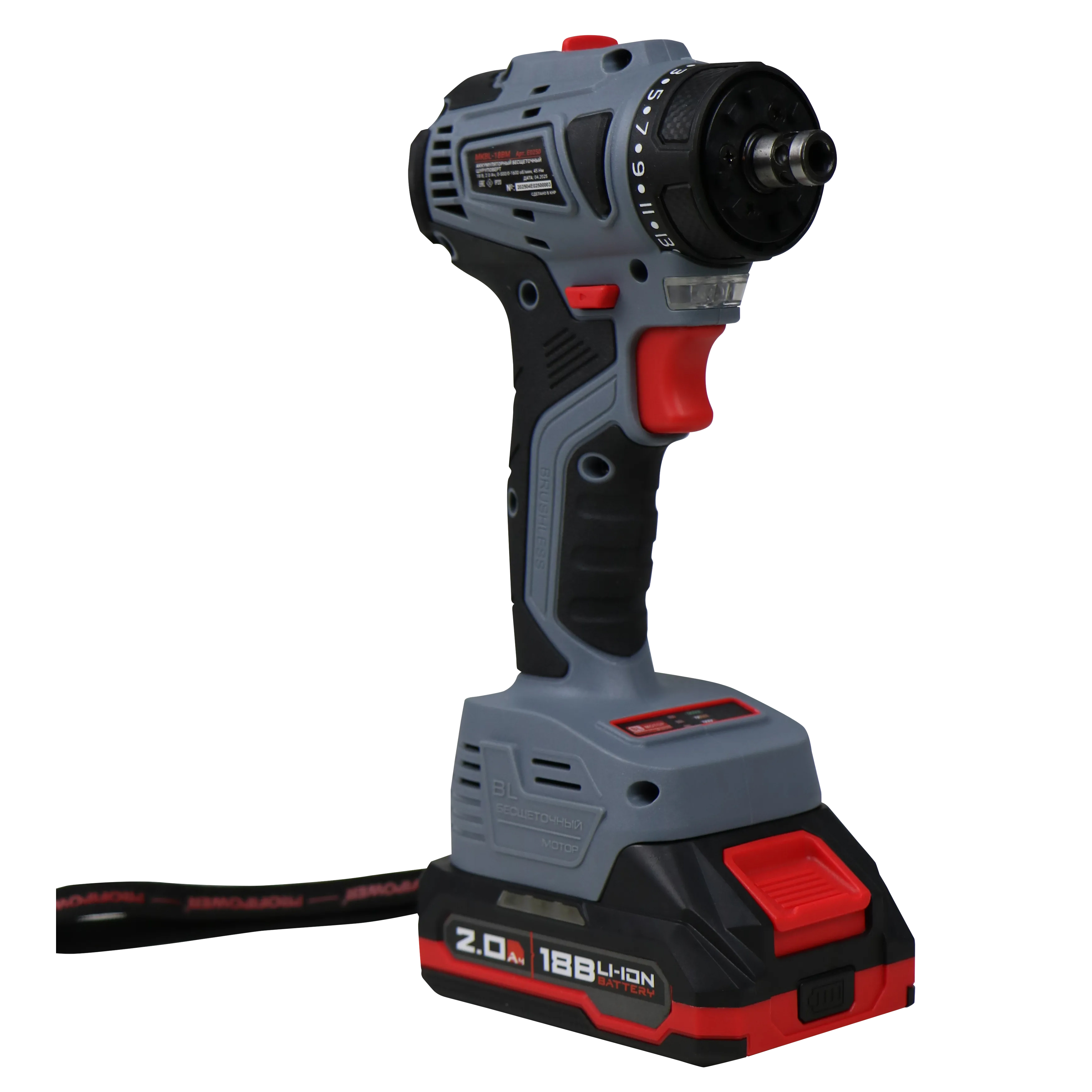 Аккумуляторная дрель-шуруповерт Profipower MKBL-18BM со сменными насадками E0250, 18 В, 45 Нм, 2 А·ч детальное изображение - 3