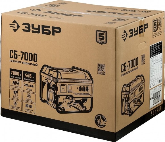 Генератор бензиновый ЗУБР СБ-7000, 6.5 кВт, Красный детальное изображение - 2