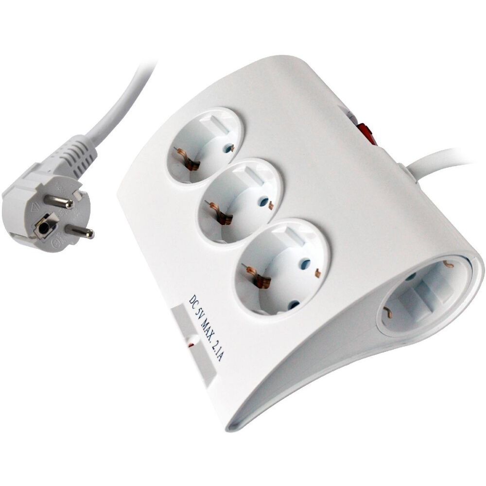 Сетевой удлинитель СТАРТ S 5x1-ZDV 2USB, 1.5 м, Белый детальное изображение - 1