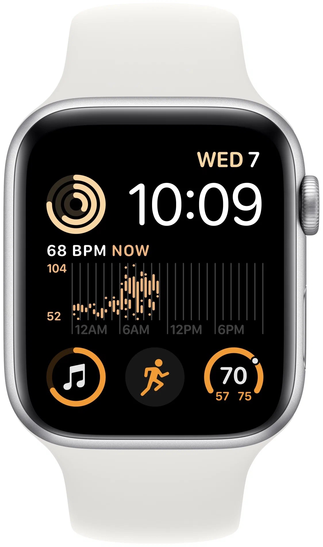 Смарт-часы Apple Watch SE 2022 44 мм, Silver Aluminum Case with White Sport Band, Серебристый/Белый детальное изображение - 2