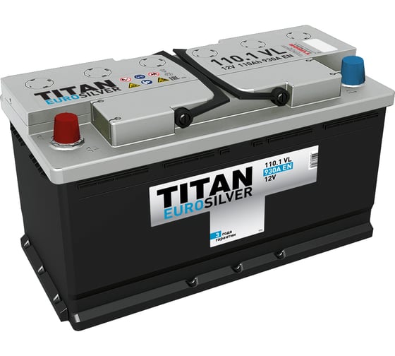 Аккумулятор TITAN EUROSILVER 110.1 VL, Прямая Полярность, 4607008881462, 110 А*ч детальное изображение - 1