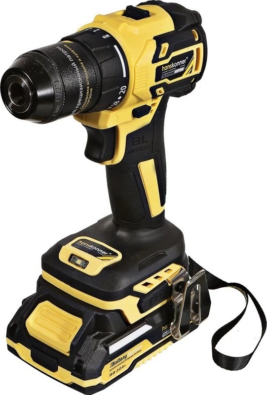 Аккумуляторная дрель б/щ Hanskonner1BatterySystem HCD2065C, 18 В детальное изображение - 1