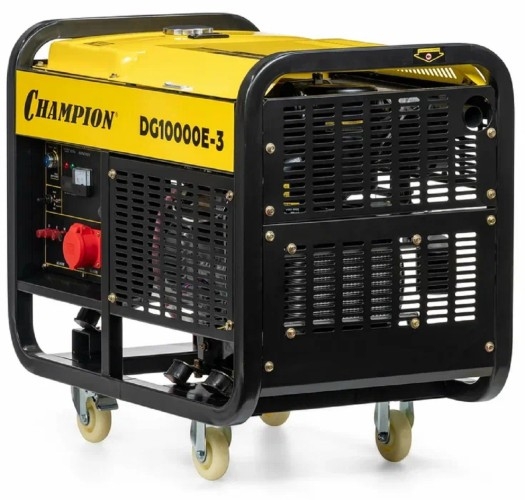 Генератор дизельный с воздушным охлаждением CHAMPION DG10000E-3, открытый, 10 кВт, Желтый детальное изображение - 11