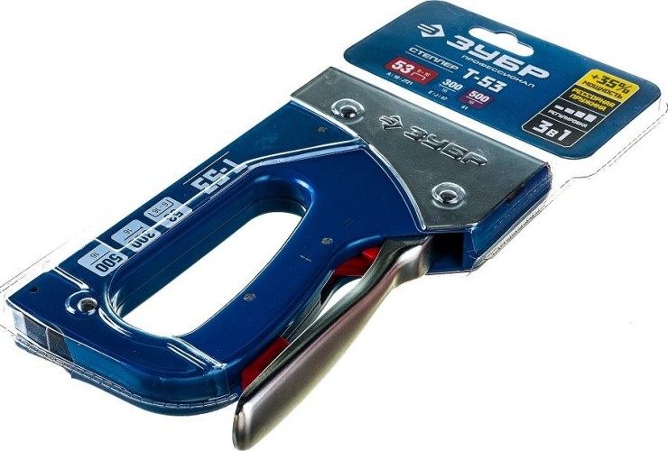 Скобозабиватель ручной ЗУБР ПРОФИ T-53 степлер для 3-в-1: тип 53 (6-16 мм) / 300 (16 мм) 31523_z01 детальное изображение - 3