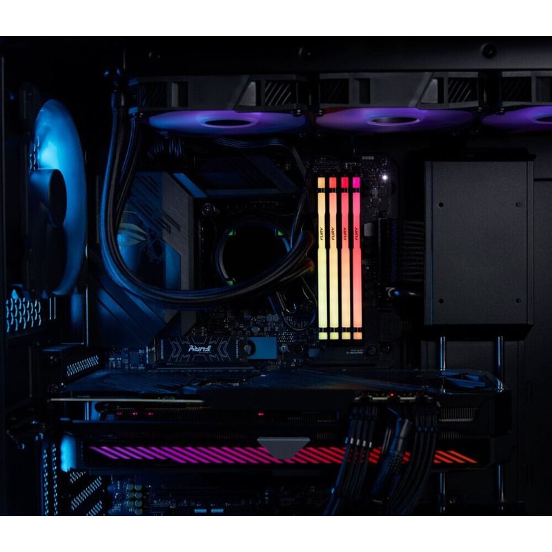 Оперативная память Kingston Fury Beast Black RGB DDR5 5600MHz, KF556C40BBAK4-128, 4x32 Гб KIT, 128 Гб детальное изображение - 3