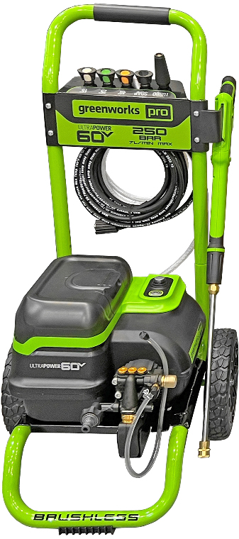 Автомойка GREENWORKS GDPW60DP 60V (без АКБ и ЗУ), 1.8 кВт, 250 бар, Зеленый детальное изображение - 1