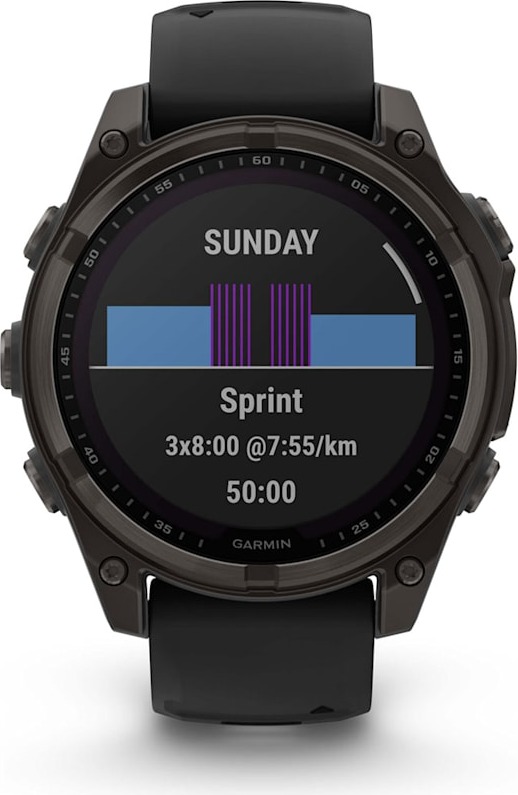 Смарт-часы Garmin Fenix 8 Solar Sapphire DLC, 47 мм, титановый угольно-серый с черным ремешком детальное изображение - 9