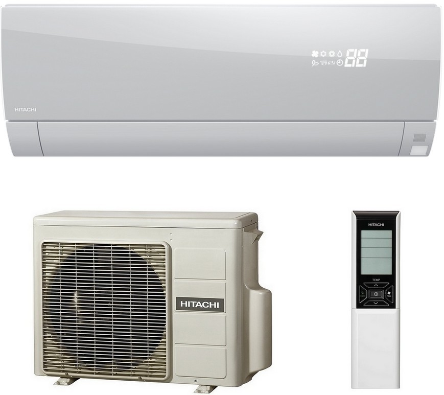Кондиционер Hitachi RAK-25PSES/RAC-25WSE 25 м², серый детальное изображение - 2