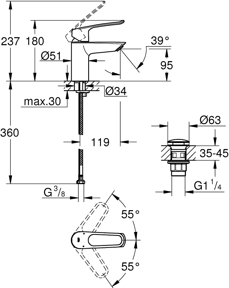 Смеситель Grohe Eurosmart 23980003 детальное изображение - 6
