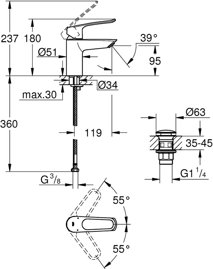 Смеситель Grohe Eurosmart 23980003 №6