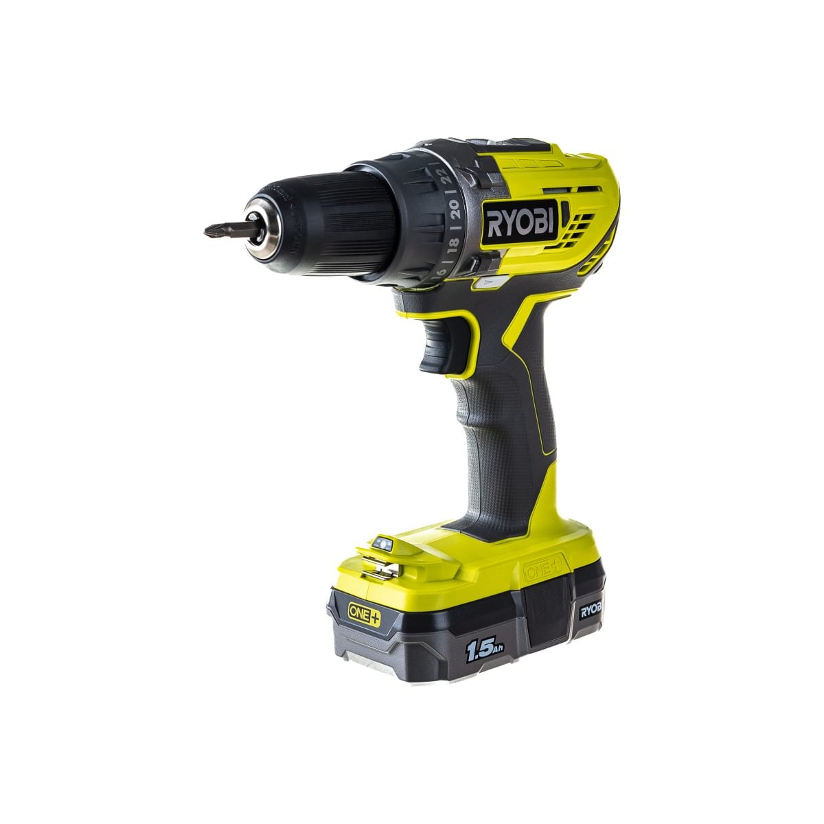 Аккумуляторная дрель-шуруповерт Ryobi ONE+ R18DD3-115S 5133005301, 12 В, 25 Нм, 1,5 А·ч  детальное изображение - 2