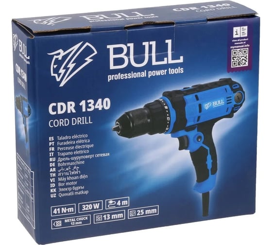 Дрель-шуруповерт BULL CDR 1340 1333409, 41 Нм, 320 Вт детальное изображение - 6