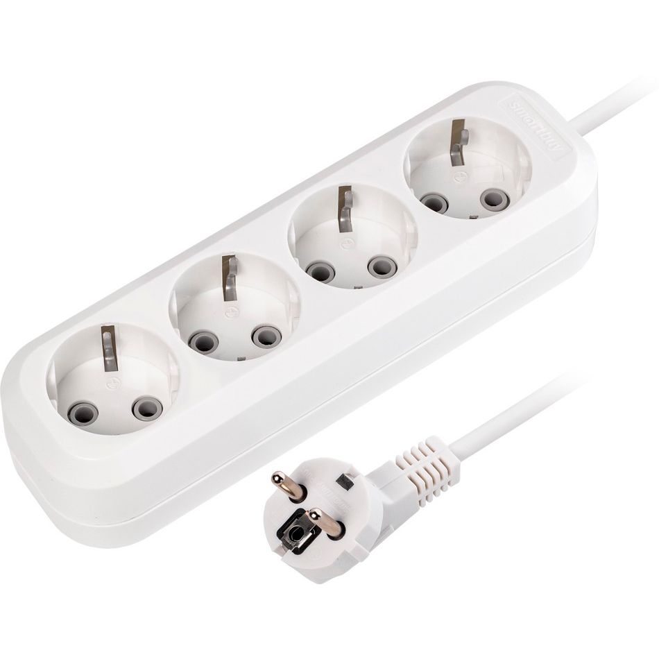 Сетевой удлинитель SmartBuy SBE-16-4-10m-Z, 10 м, Белый детальное изображение - 1